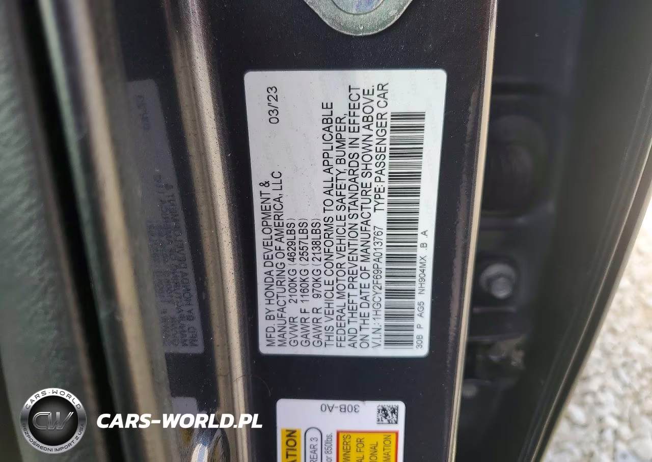 2023 Honda Accord Hybrid Exl VIN:1HGCY2F69PA013767 - 12