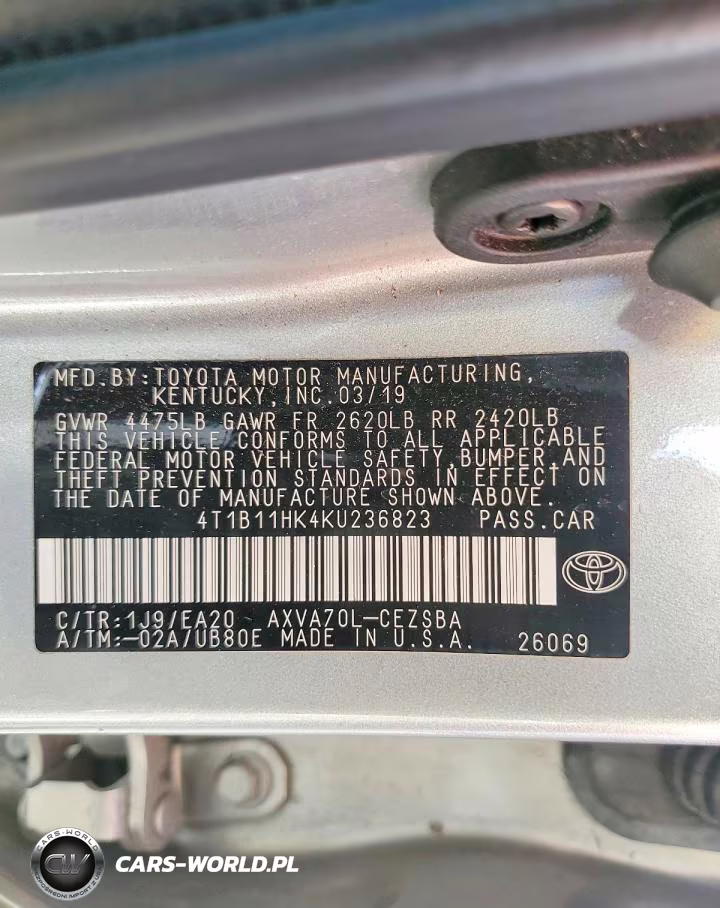 2019 Toyota Camry Se VIN:4T1B11HK4KU236823 - 13
