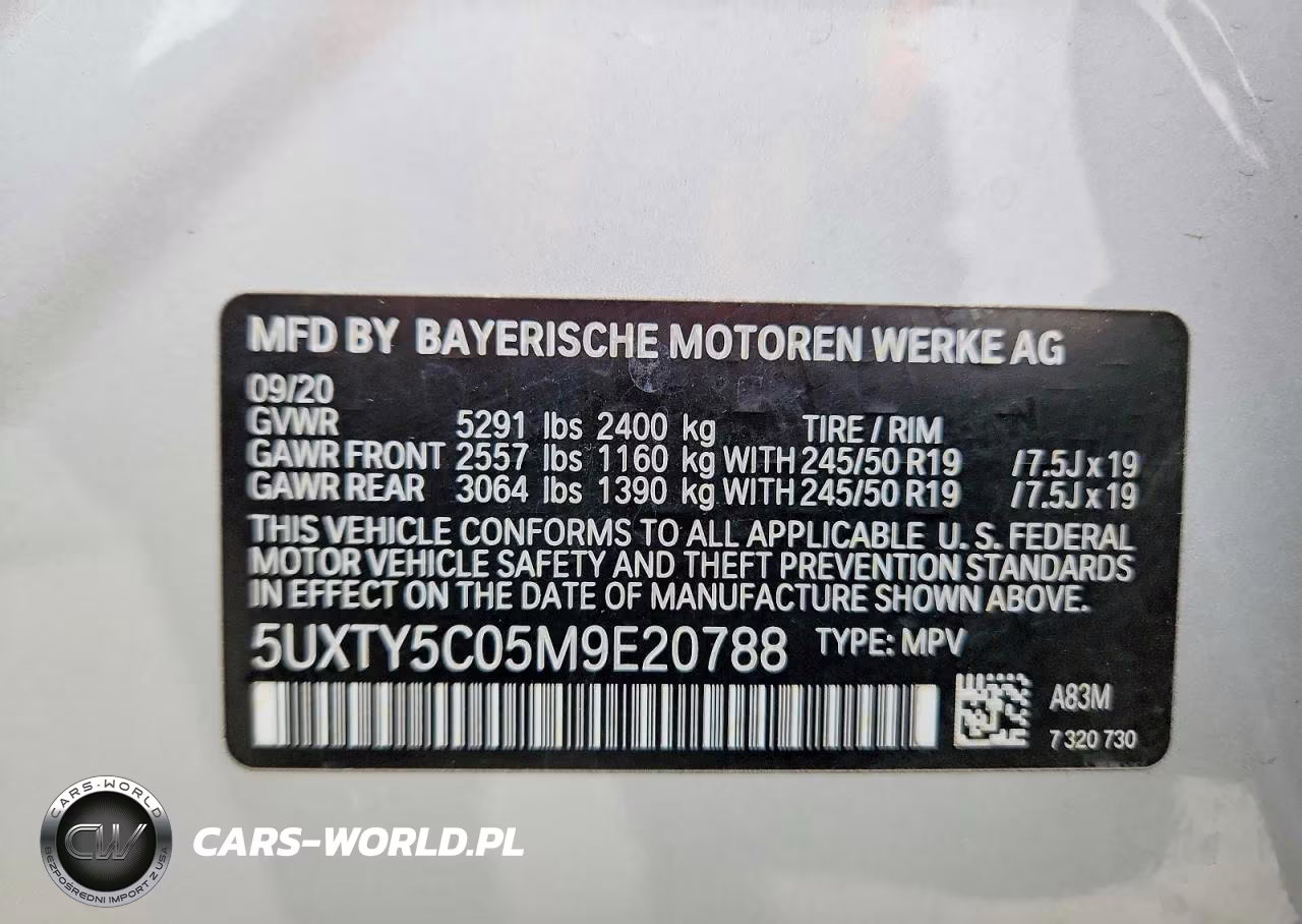 2021 BMW X3 xDrive30I VIN:5UXTY5C05M9E20788 - 14