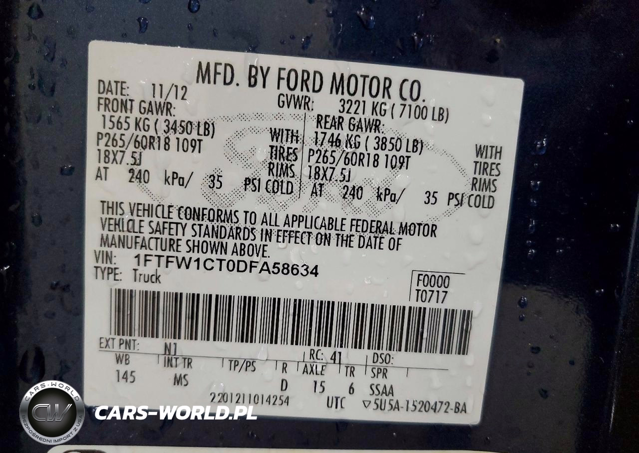 2013 Ford F150 Supercrew VIN:1FTFW1CT0DFA58634 - 12