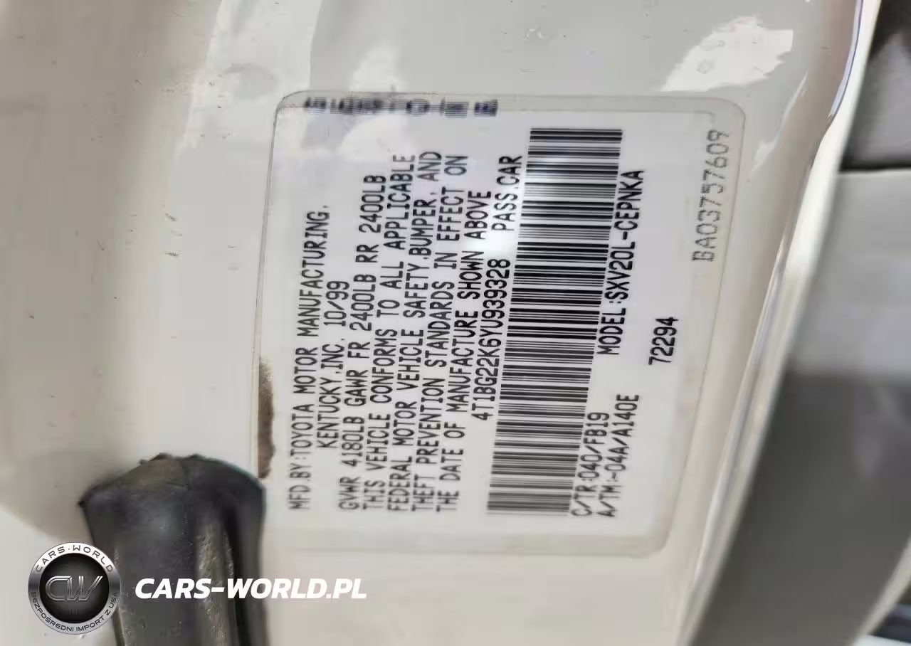 2000 Toyota Camry Le VIN:4T1BG22K6YU939328 - 13