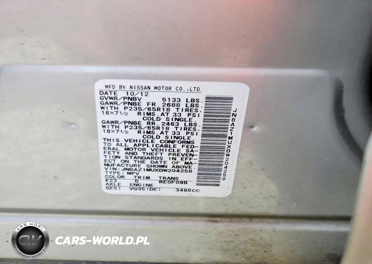 2013 Nissan Murano S VIN:JN8AZ1MUXDW204258 - 13