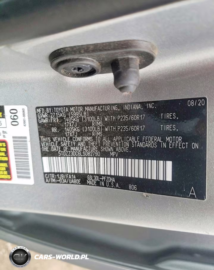 2020 Toyota Sienna L 7-Passenger VIN:5TDZZ3DC6LS082790 - 14