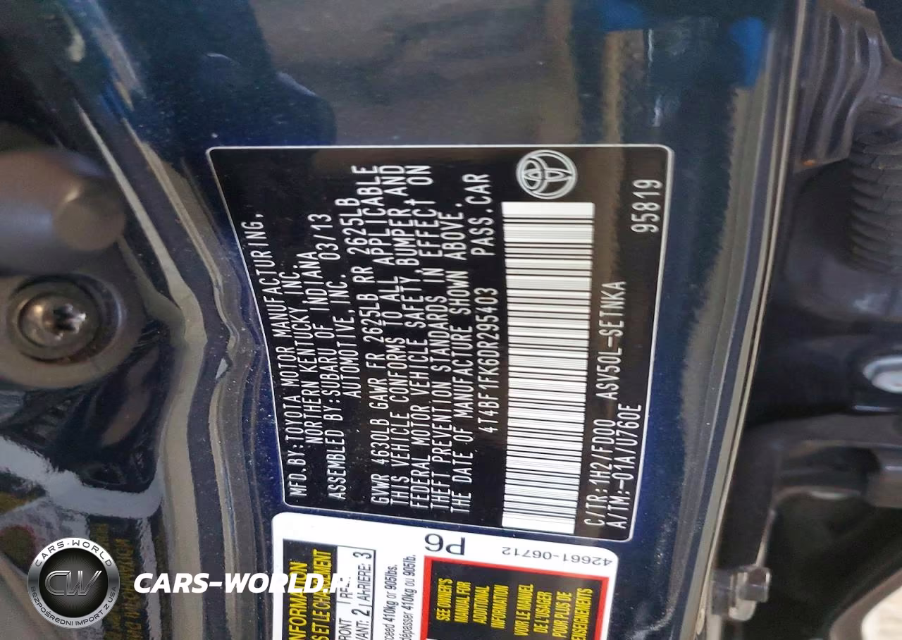 2013 Toyota Camry Le VIN:4T4BF1FK6DR295403 - 13