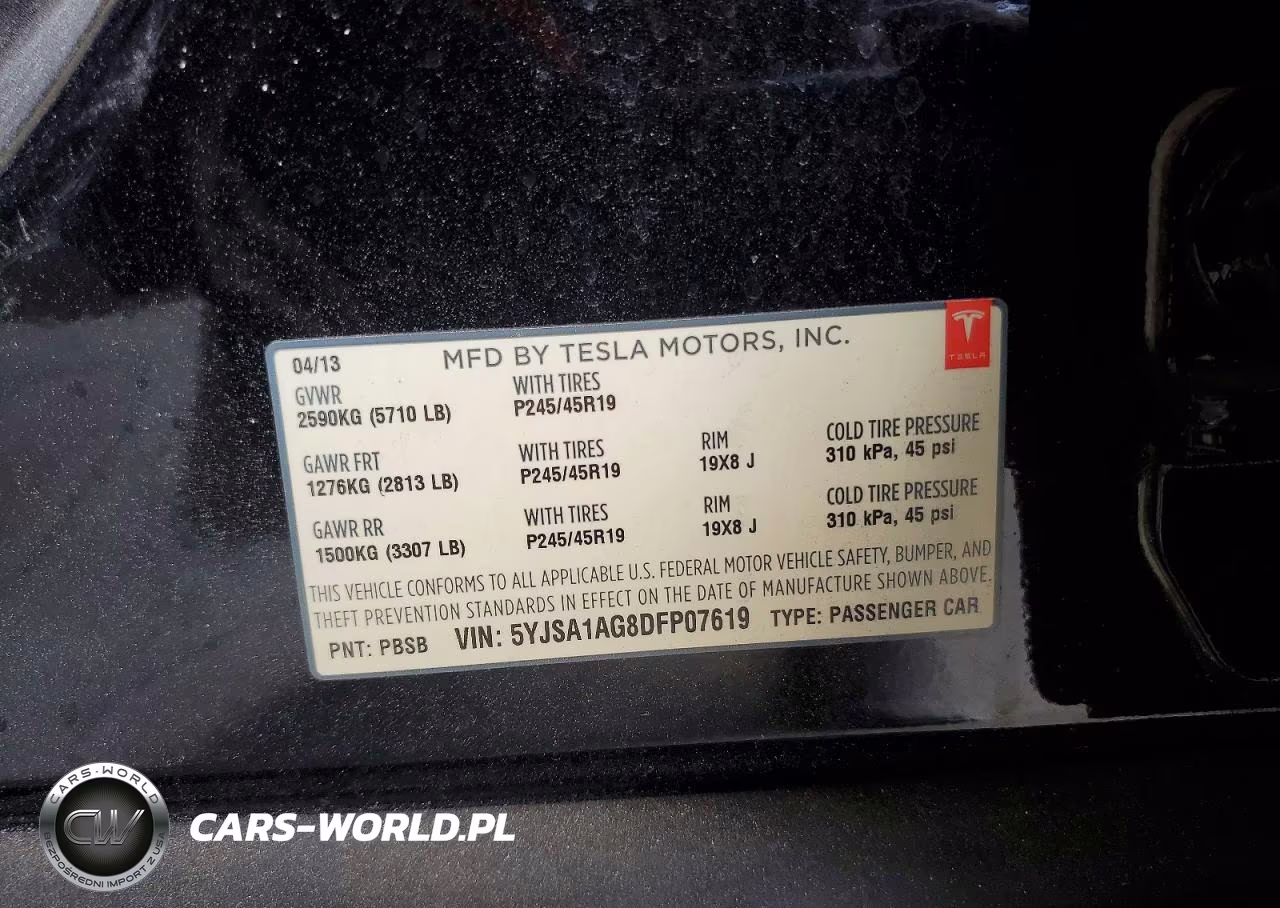 2013 Tesla Model S VIN:5YJSA1AG8DFP07619 - 12