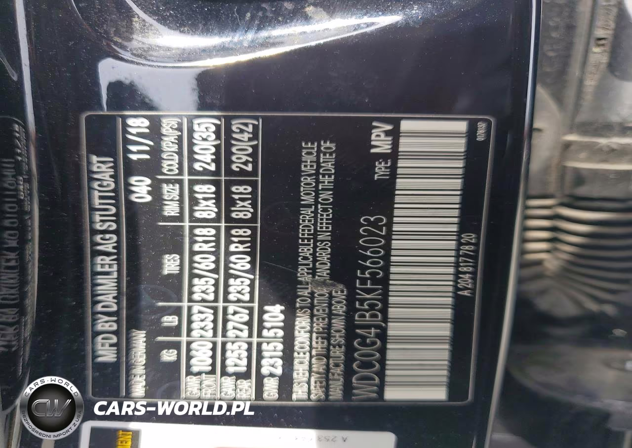 2019 Mercedes-Benz Glc 300 VIN:WDC0G4JB5KF566023 - 13