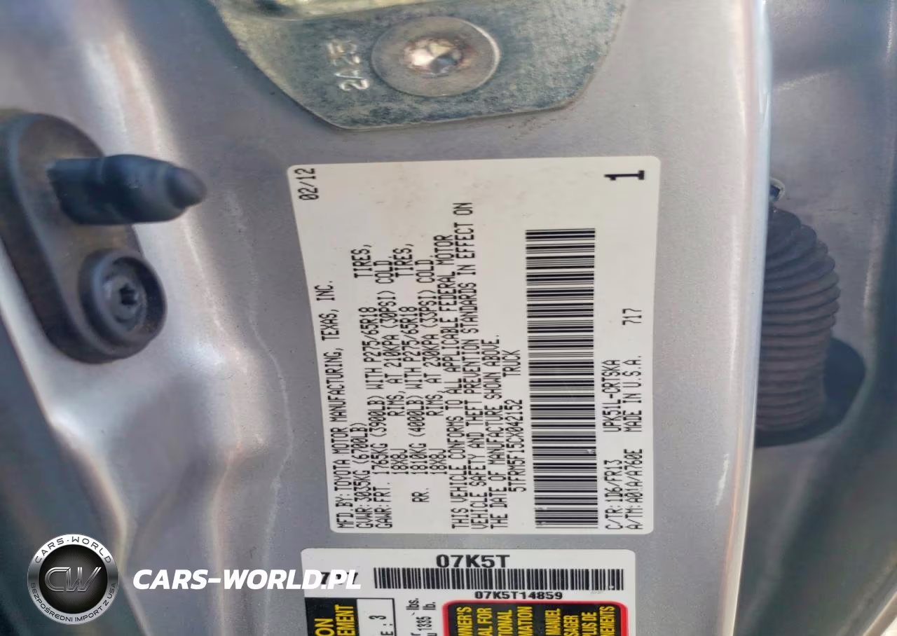 2012 Toyota Tundra Grade VIN:5TFRM5F15CX042152 - 12