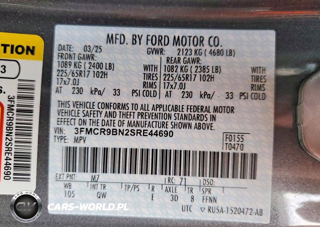 2025 Ford Bronco Sport Big Bend VIN:3FMCR9BN2SRE44690 - 14