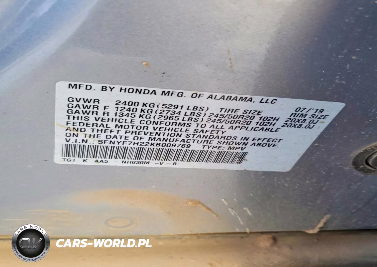 2019 Honda Passport Sport VIN:5FNYF7H22KB009769 - 13