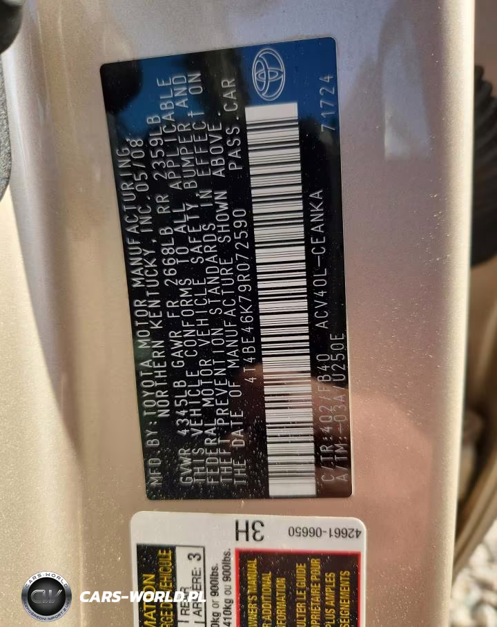2009 Toyota Camry Le VIN:4T4BE46K79R072590 - 13