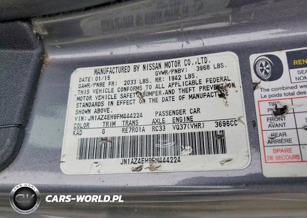 2015 Nissan 370Z Sport VIN:JN1AZ4EH9FM444224 - 12
