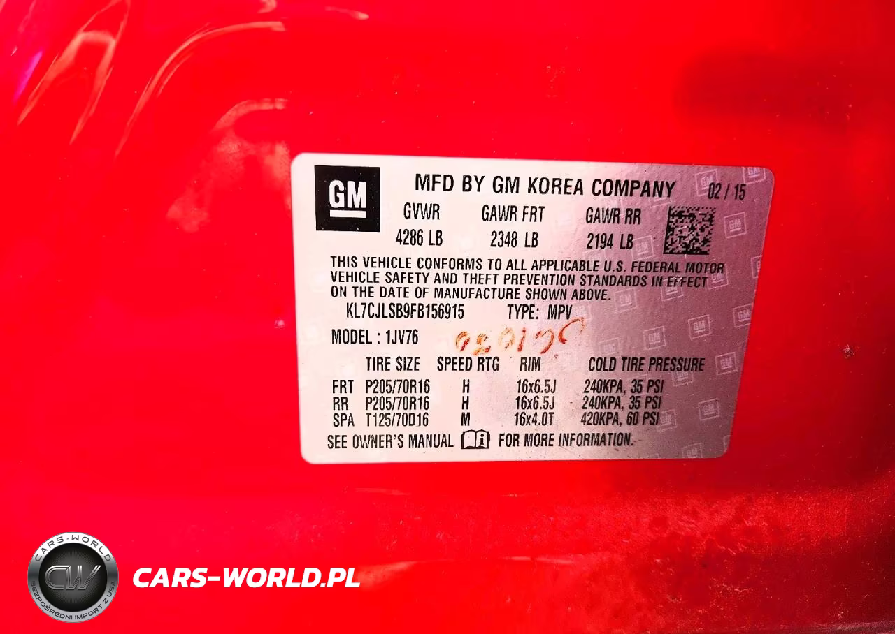 2015 Chevrolet Trax 1Lt VIN:KL7CJLSB9FB156915 - 13