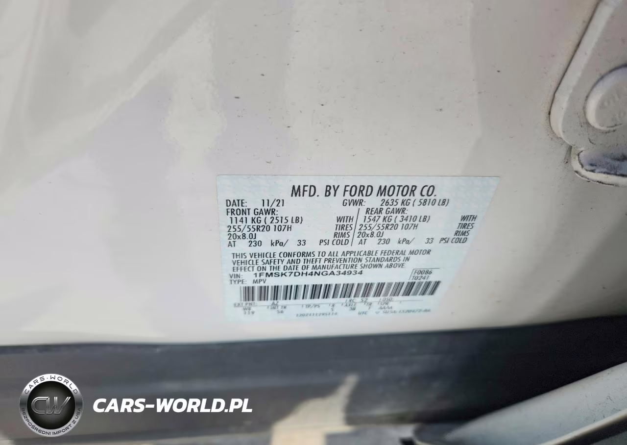 2022 Ford Explorer Xlt VIN:1FMSK7DH4NGA34934 - 14