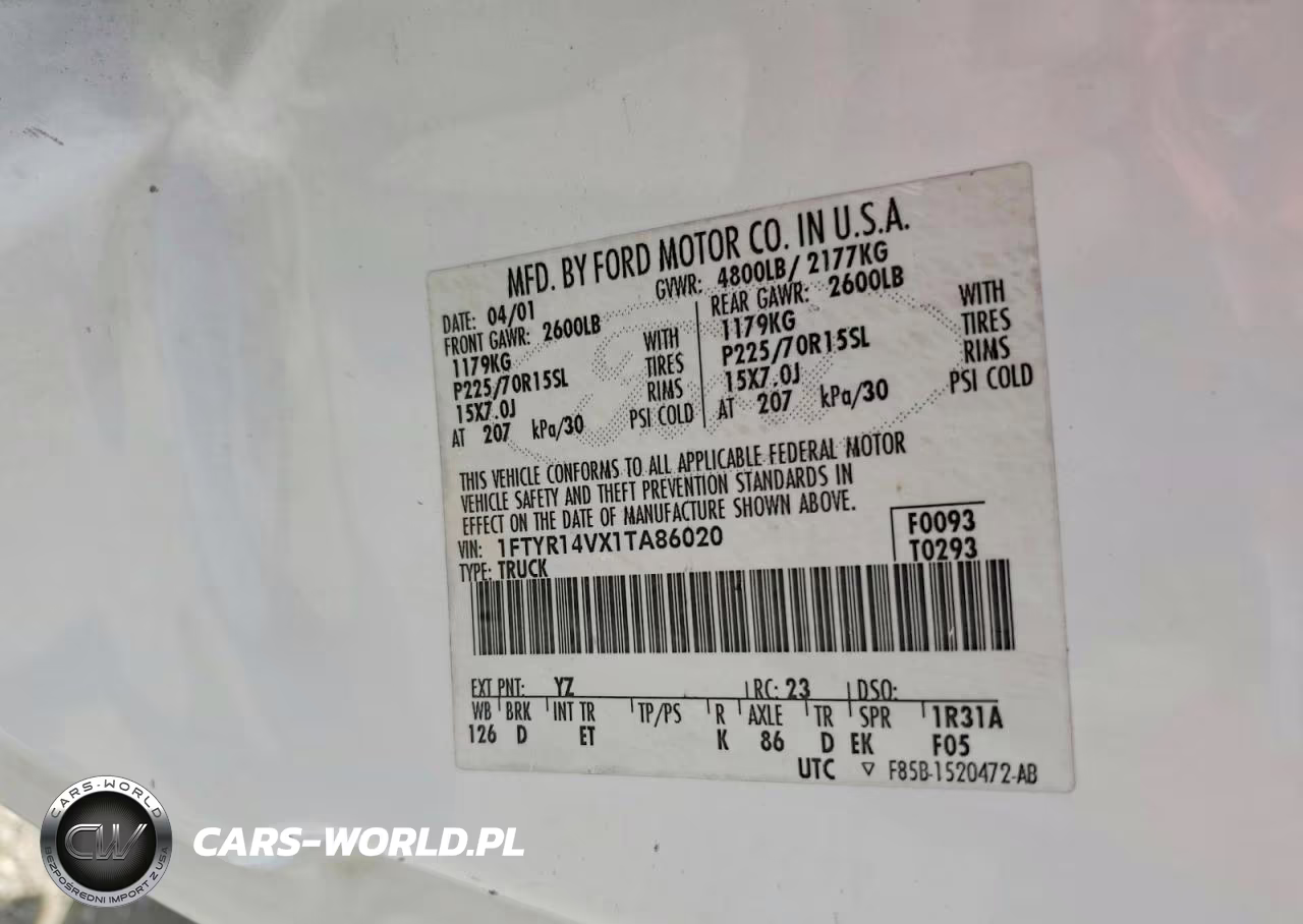 2001 Ford Ranger Super Cab VIN:1FTYR14VX1TA86020 - 13