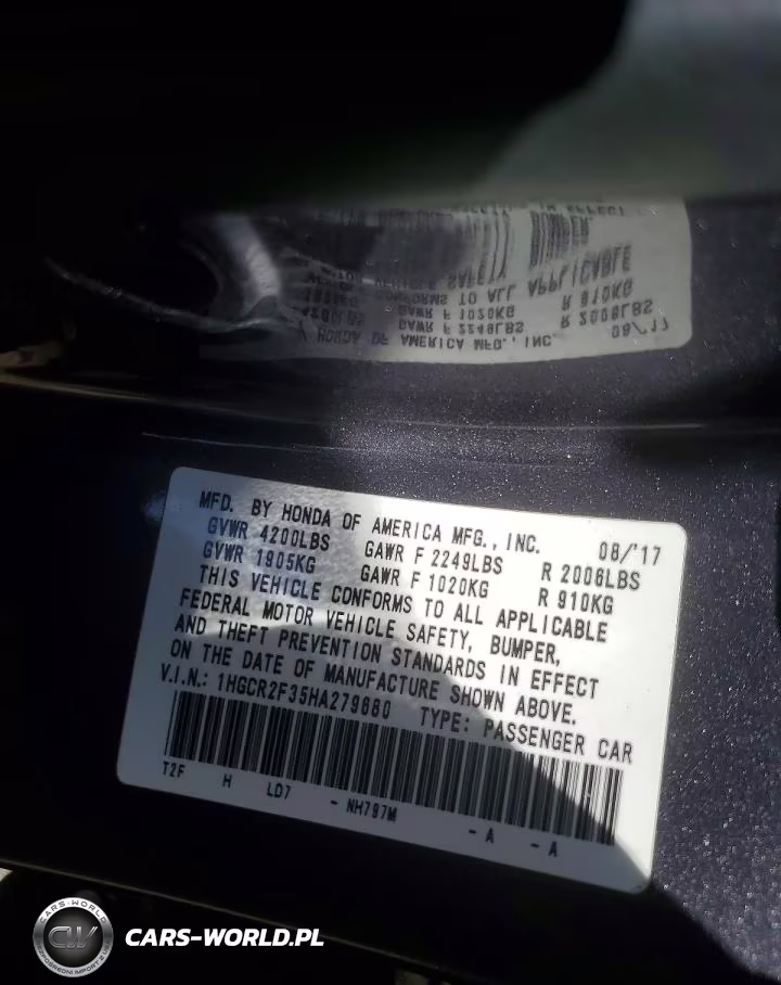 2017 Honda Accord Lx VIN:1HGCR2F35HA279680 - 12