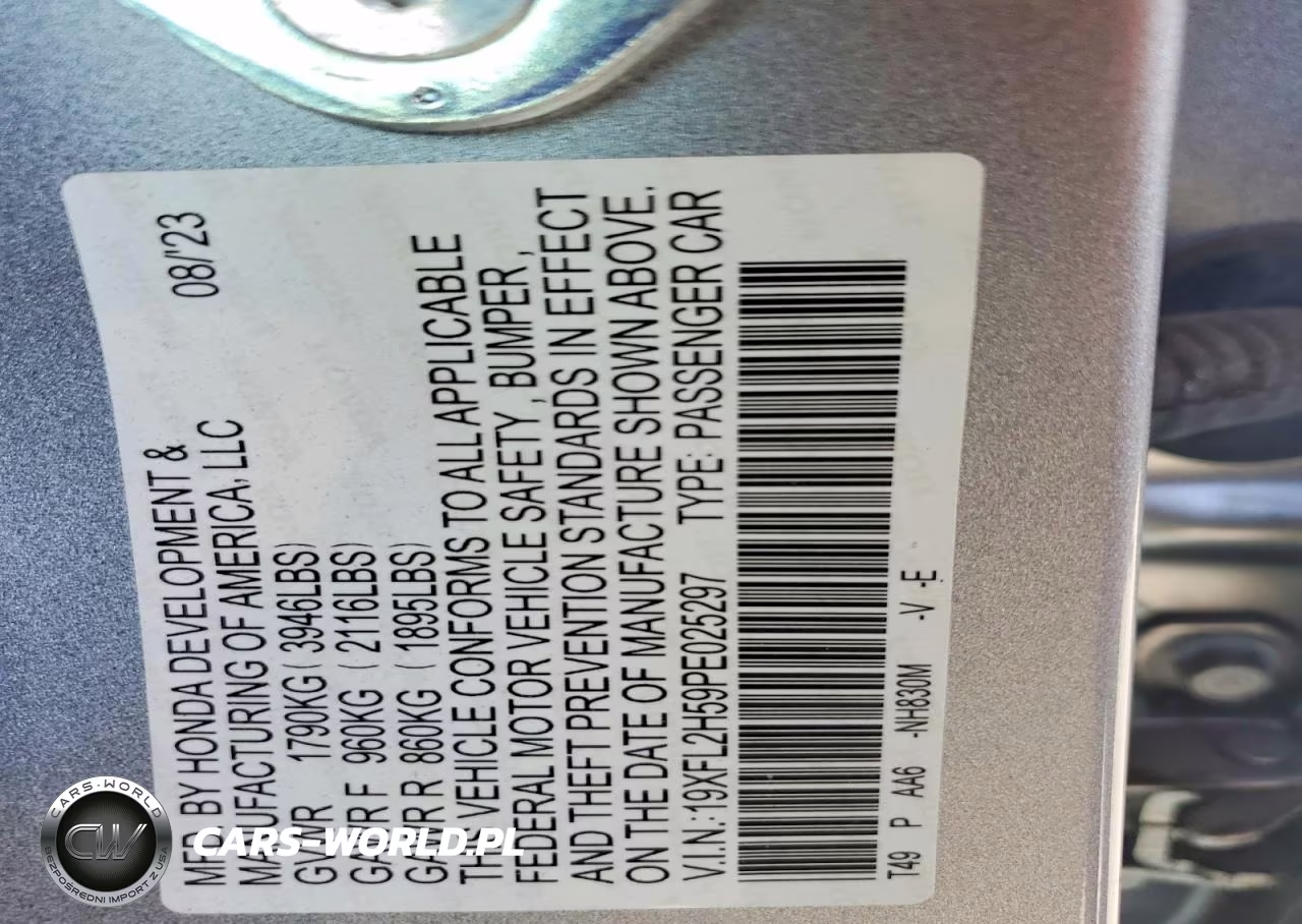 2023 Honda Civic Lx VIN:19XFL2H59PE025297 - 12