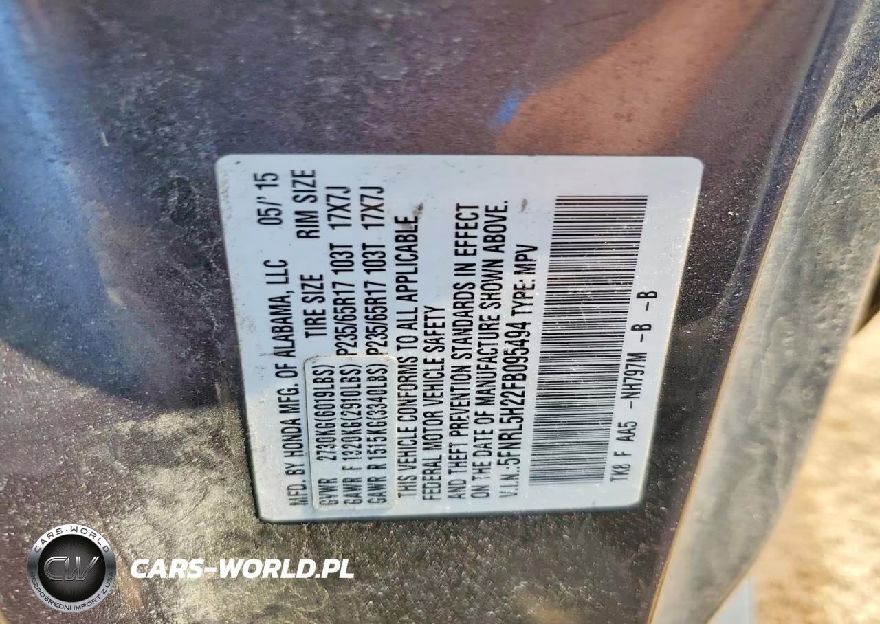 2015 Honda Odyssey Lx VIN:5FNRL5H22FB095494 - 14