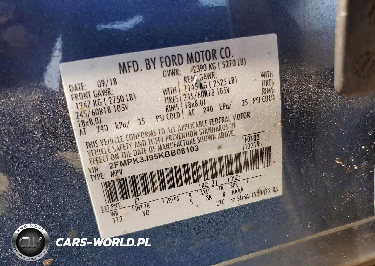 2019 Ford Edge Sel VIN:2FMPK3J95KBB08103 - 13