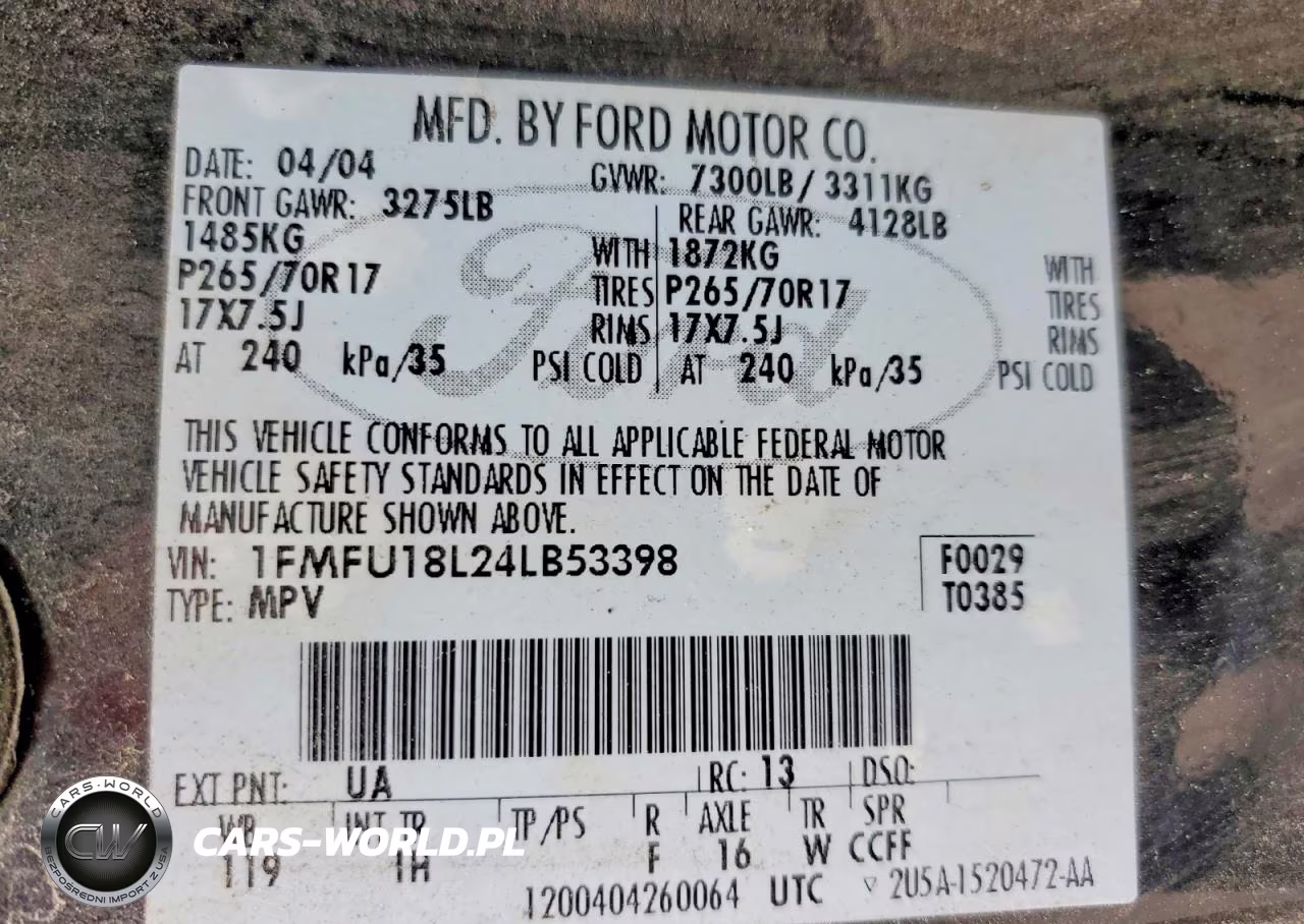 2004 Ford Expedition Eddie Bauer VIN:1FMFU18L24LB53398 - 13