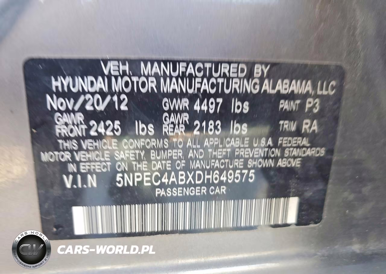 2013 Hyundai Sonata Limited 2.0T VIN:5NPEC4ABXDH649575 - 12