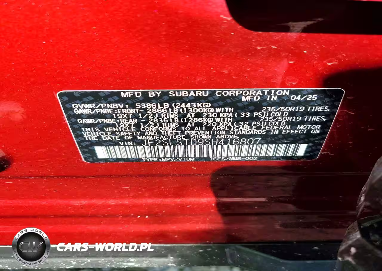 2025 Subaru Forester Touring VIN:JF2SLSTD9SH416807 - 13