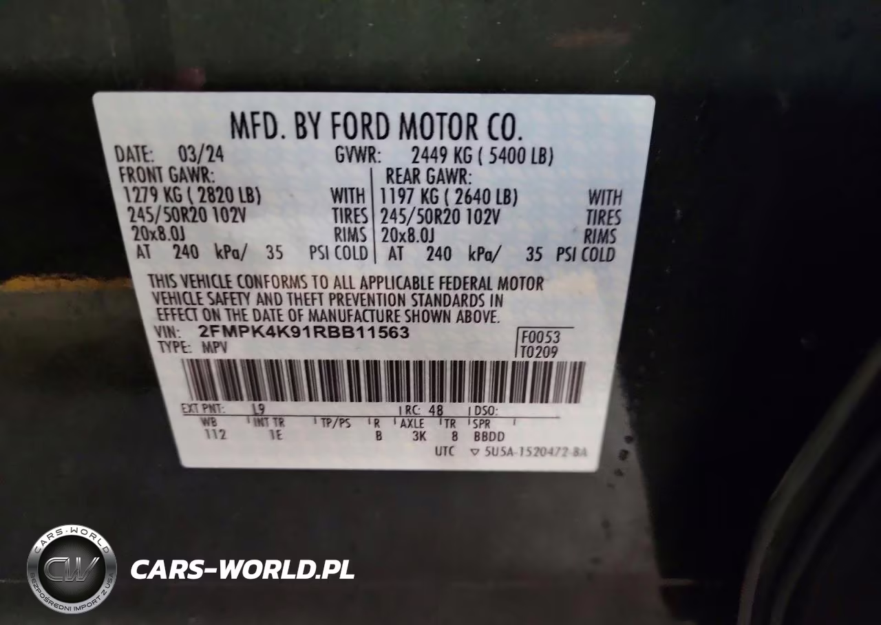 2024 Ford Edge Titanium VIN:2FMPK4K91RBB11563 - 14