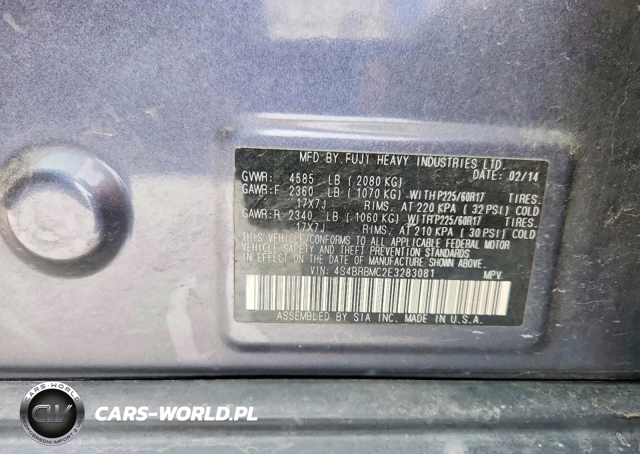 2014 Subaru Outback VIN:4S4BRBMC2E3283081 - 14