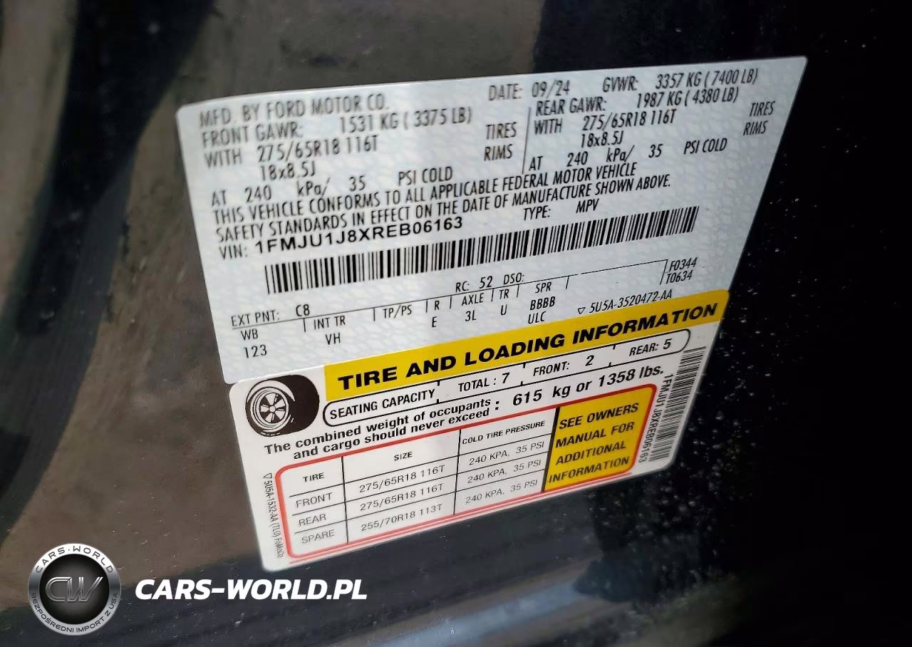 2024 Ford Expedition Xlt VIN:1FMJU1J8XREB06163 - 13