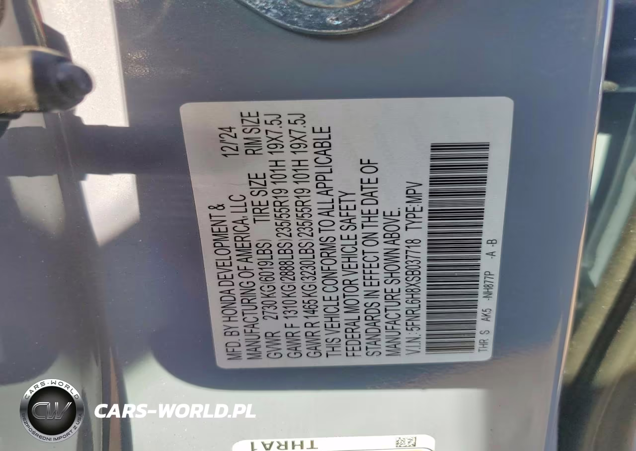 2025 Honda Odyssey Touring VIN:5FNRL6H8XSB037718 - 14