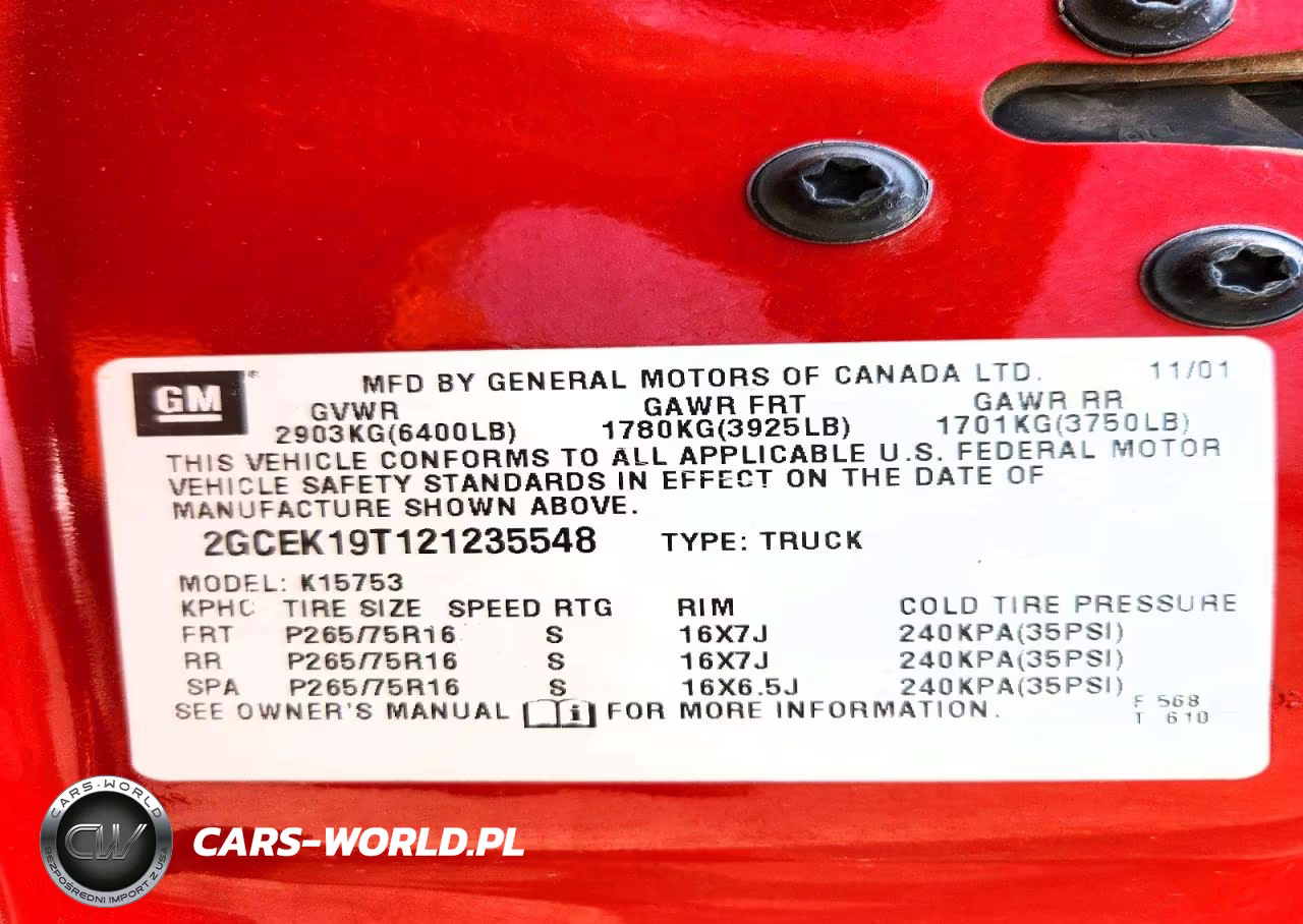 2002 Chevrolet Silverado K1500 VIN:2GCEK19T121235548 - 12