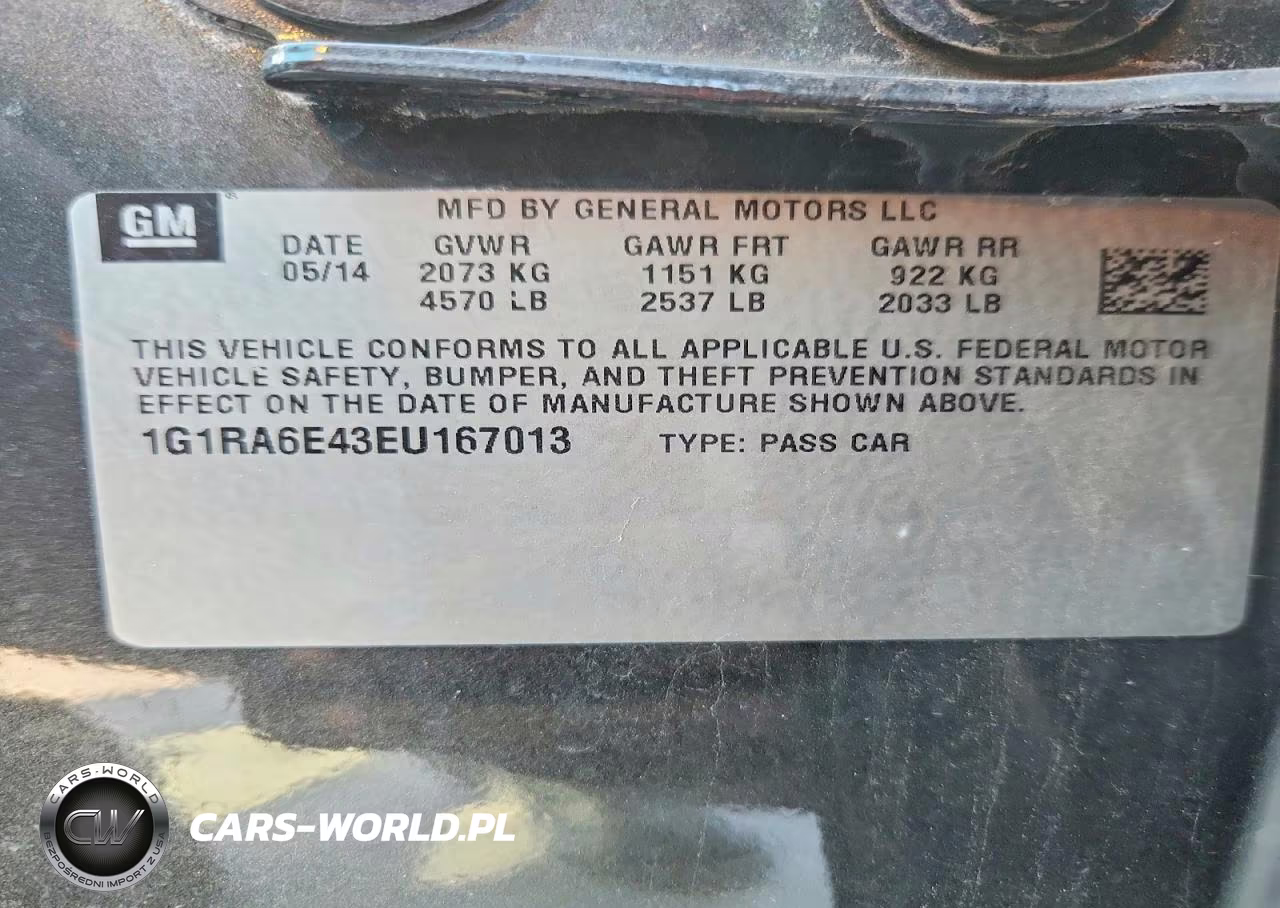 2014 Chev Volt VIN:1G1RA6E43EU167013 - 13
