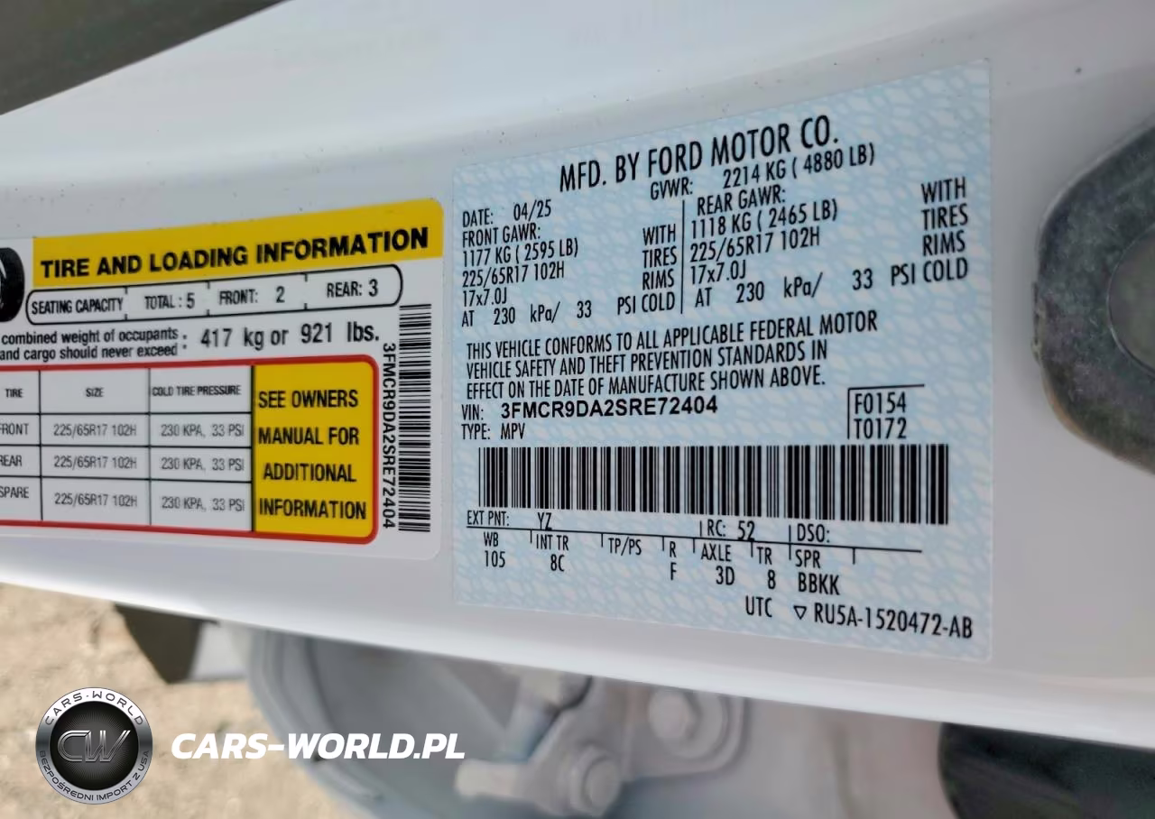 2025 Ford Bronco Sport Badlands VIN:3FMCR9DA2SRE72404 - 12