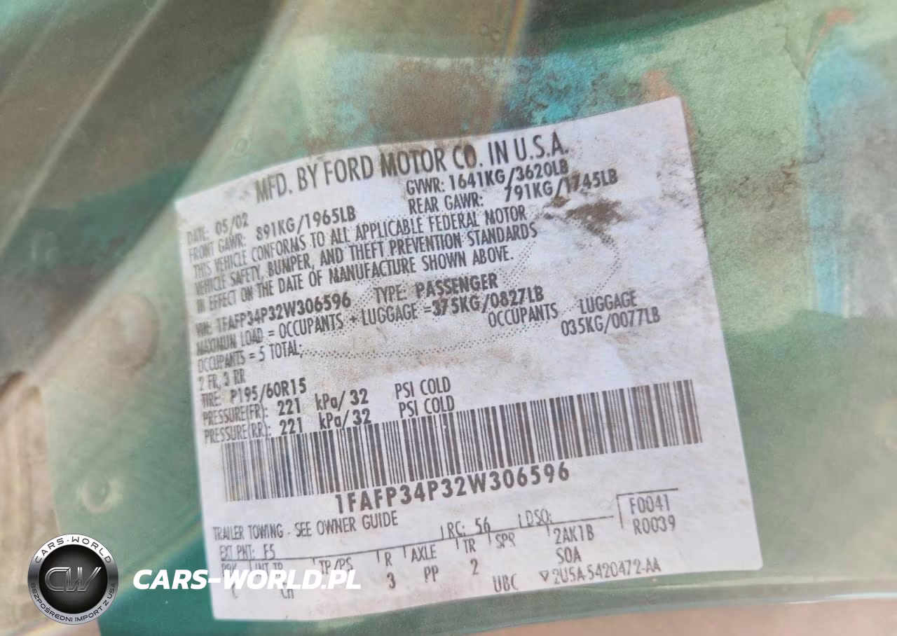 2002 Ford Focus Se VIN:1FAFP34P32W306596 - 13
