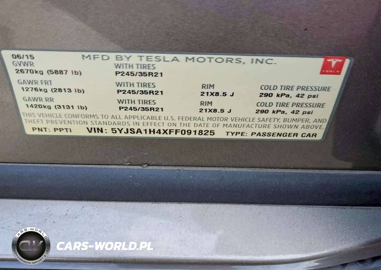2015 Tesla Model S P85D VIN:5YJSA1H4XFF091825 - 12