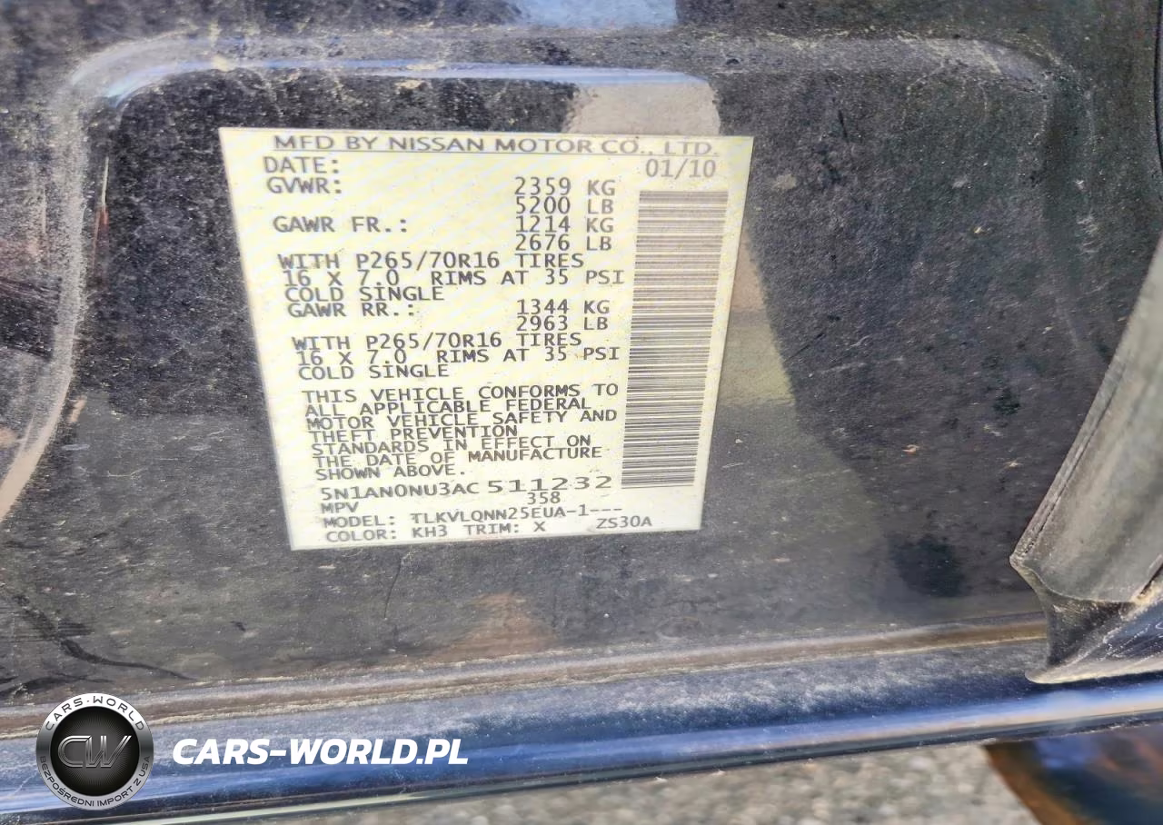 2010 Nissan Xterra X VIN:5N1AN0NU3AC511232 - 13
