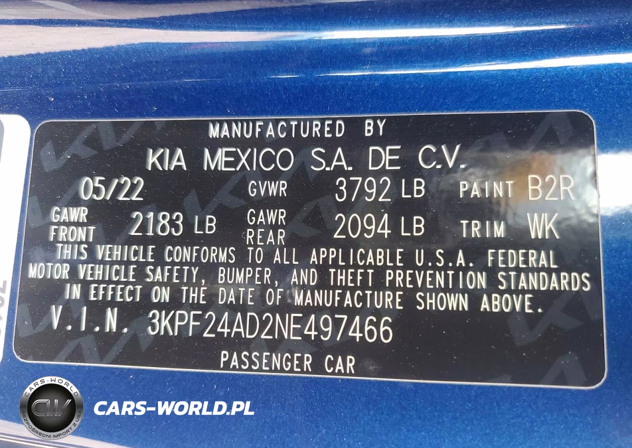2022 Kia Forte Lxs VIN:3KPF24AD2NE497466 - 13