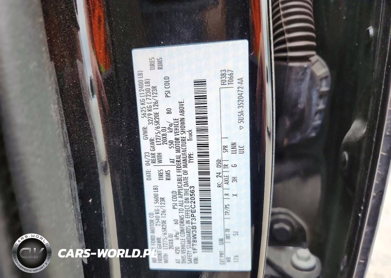 2023 Ford F350 Super Duty VIN:1FT8W3BT3PEC20563 - 12
