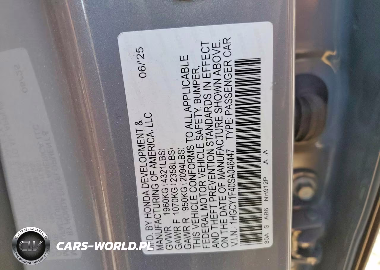 2025 Honda Accord Se VIN:1HGCY1F40SA046447 - 12