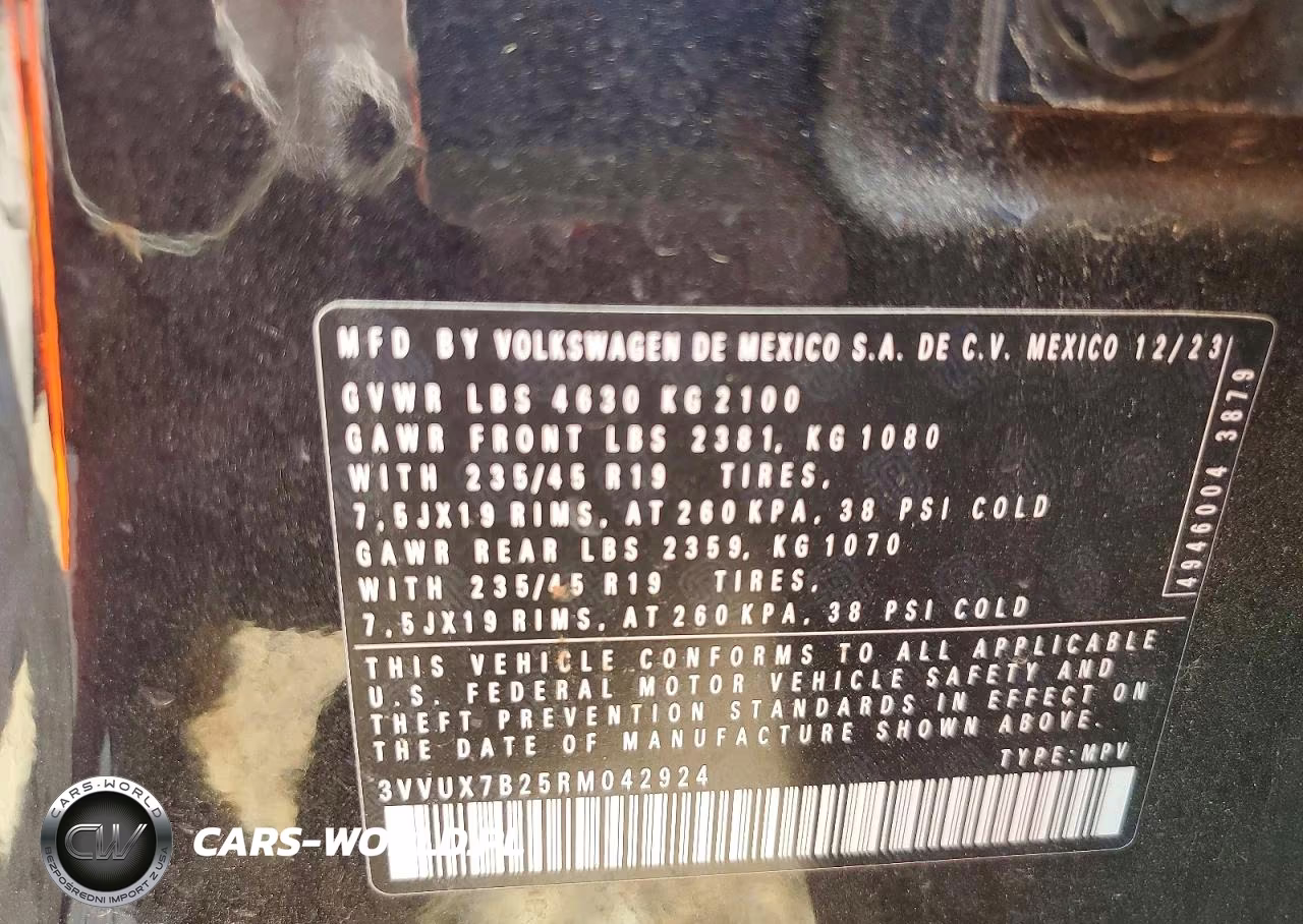 2024 Volkswagen Taos Se VIN:3VVUX7B25RM042924 - 12