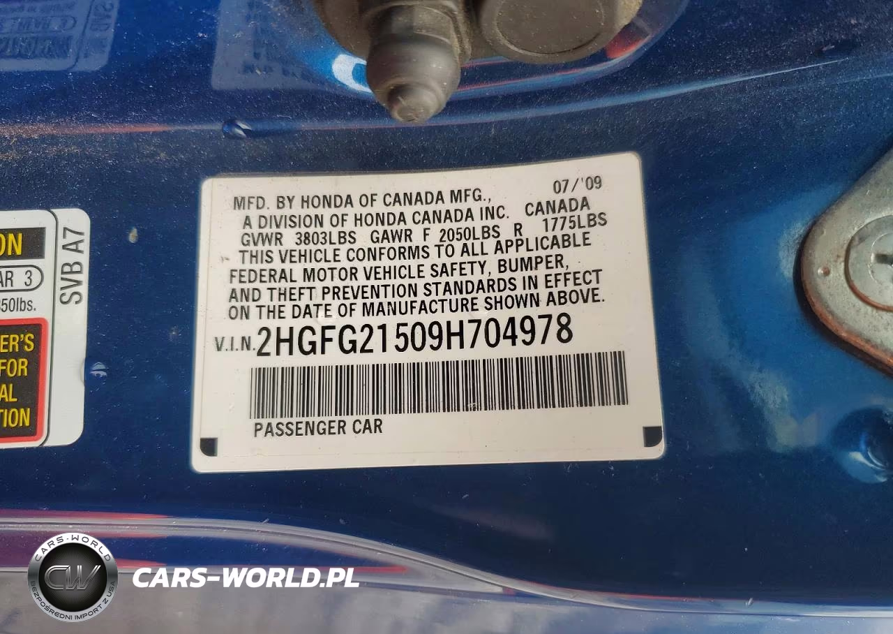 2009 Honda Civic Si VIN:2HGFG21509H704978 - 12