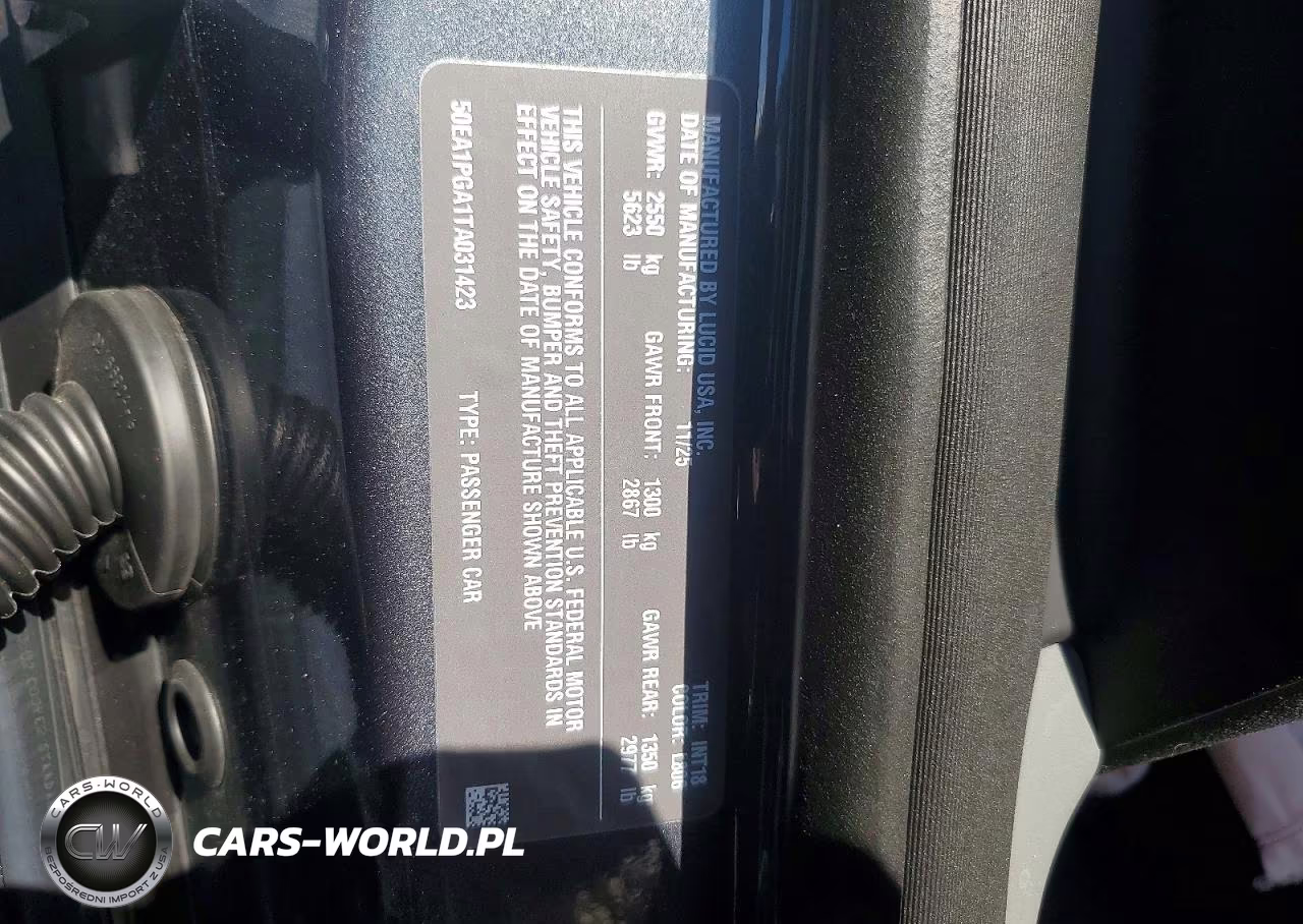 2026 Lucid Motors Air Pure VIN:50EA1PGA1TA031423 - 13