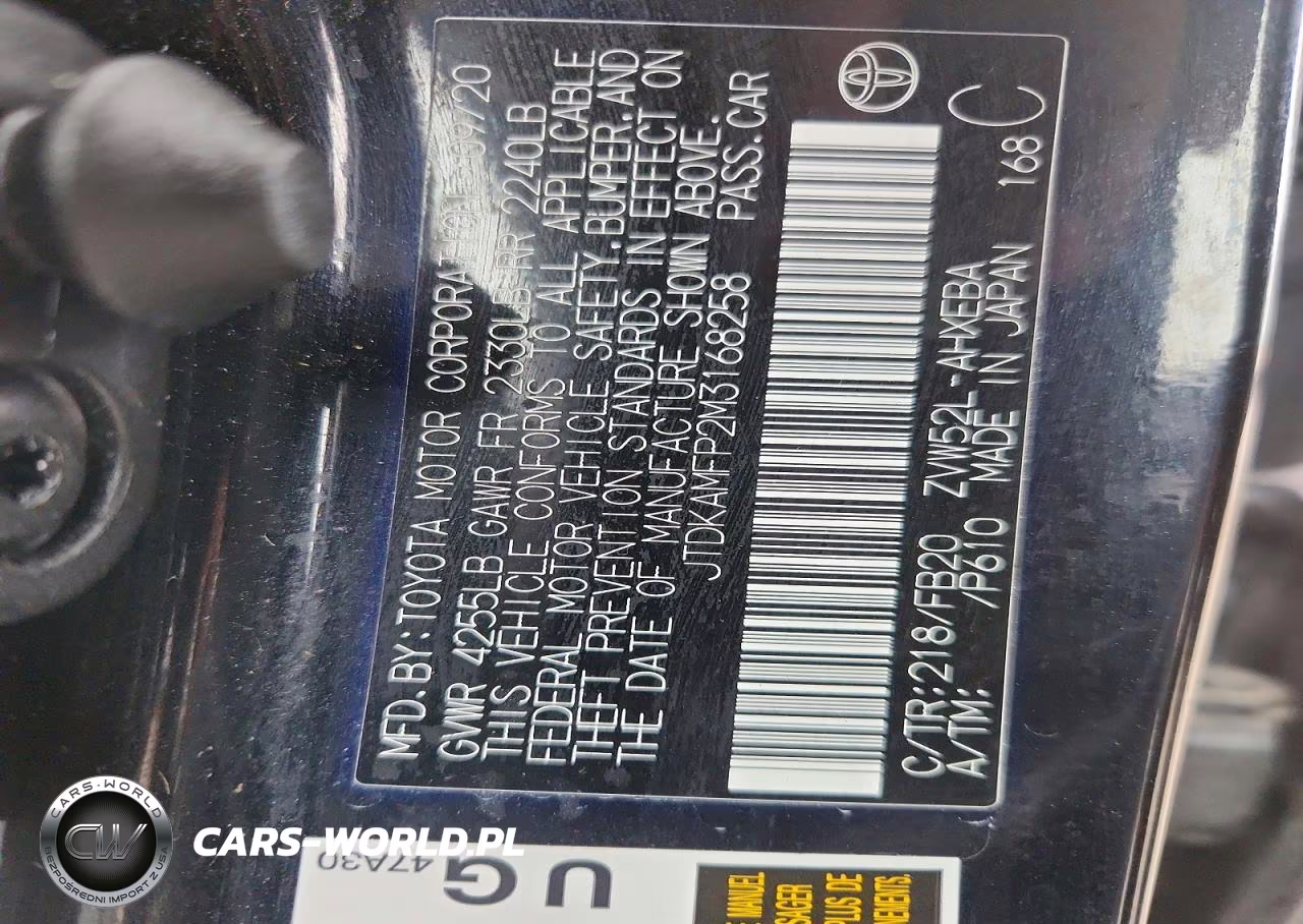 2021 Toyota Prius Prime Le VIN:JTDKAMFP2M3168258 - 12