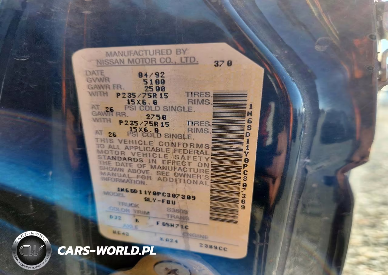 1993 Niss Truck VIN:1N6SD11Y0PC307309 - 12