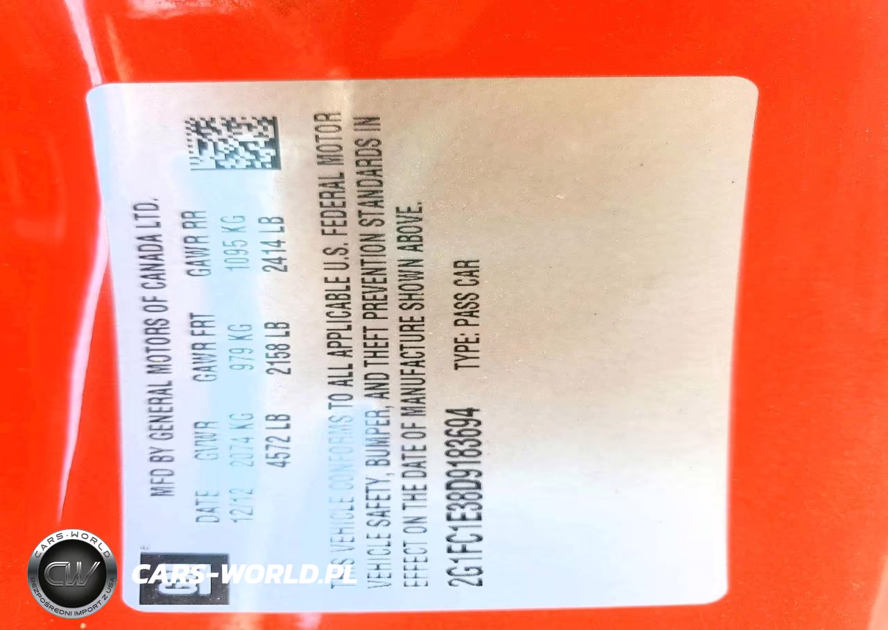 2013 Chevrolet Camaro Lt VIN:2G1FC1E38D9183694 - 12