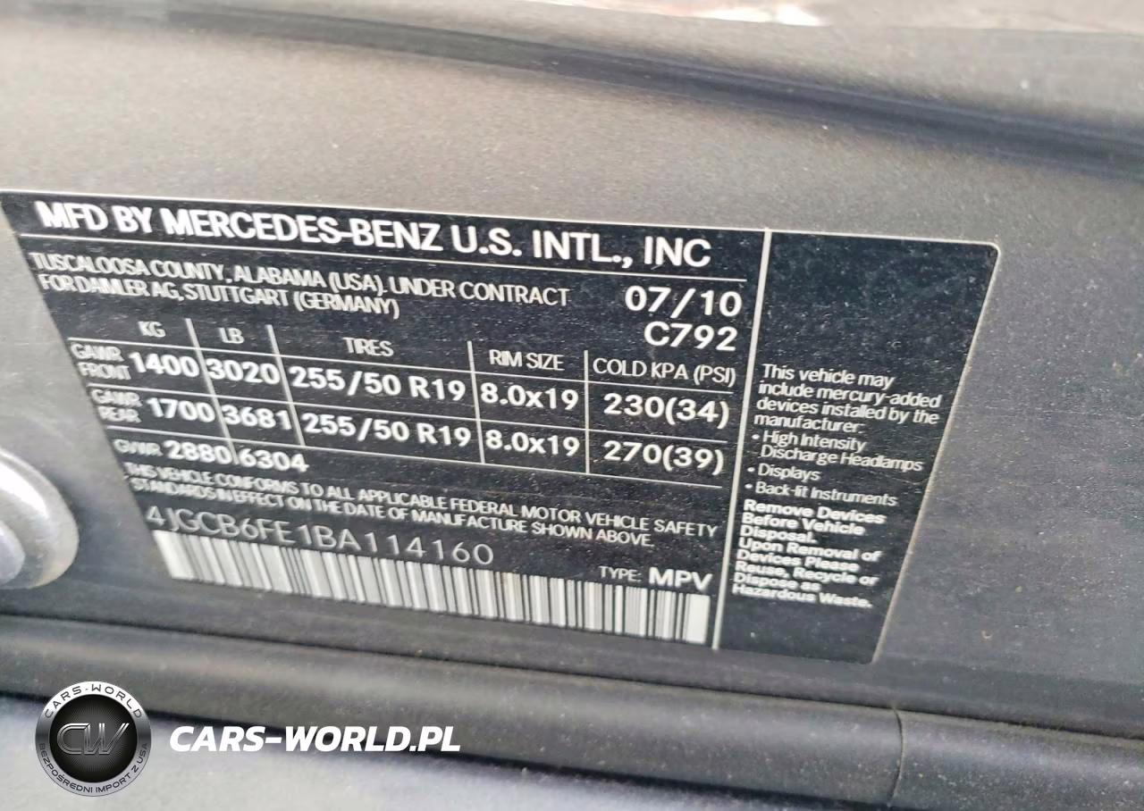 2011 Mercedes-Benz R 350 4Matic VIN:4JGCB6FE1BA114160 - 13