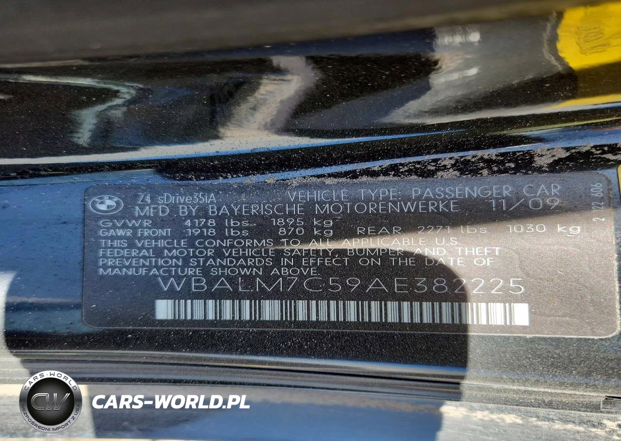 2010 BMW Z4 Sdrive35I VIN:WBALM7C59AE382225 - 12