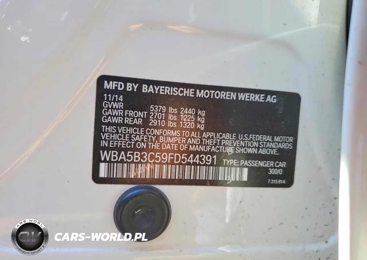 2015 BMW 535 Xi VIN:WBA5B3C59FD544391 - 12