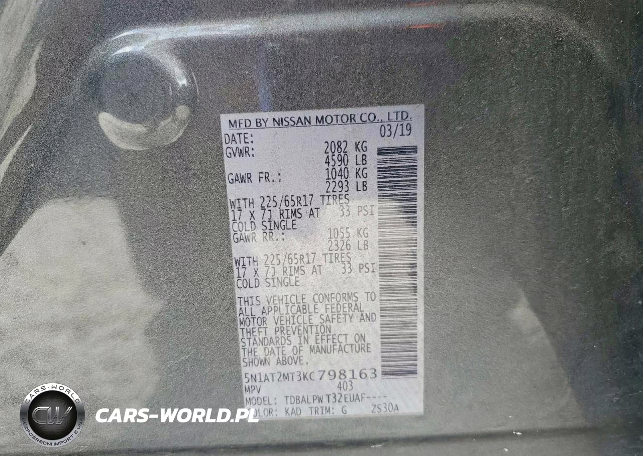 2019 Nissan Rogue S VIN:5N1AT2MT3KC798163 - 13