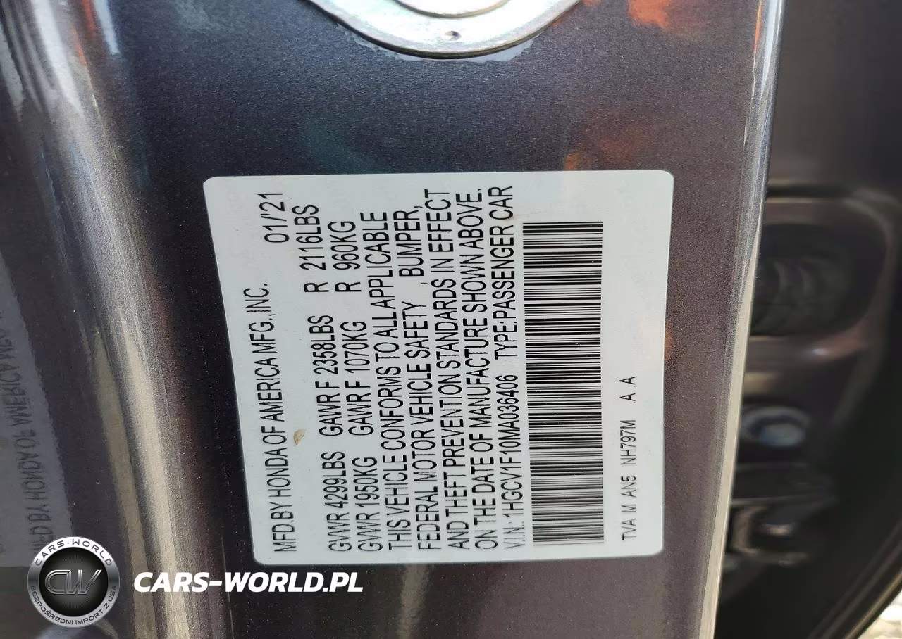 2021 Honda Accord Lx VIN:1HGCV1F10MA036406 - 13