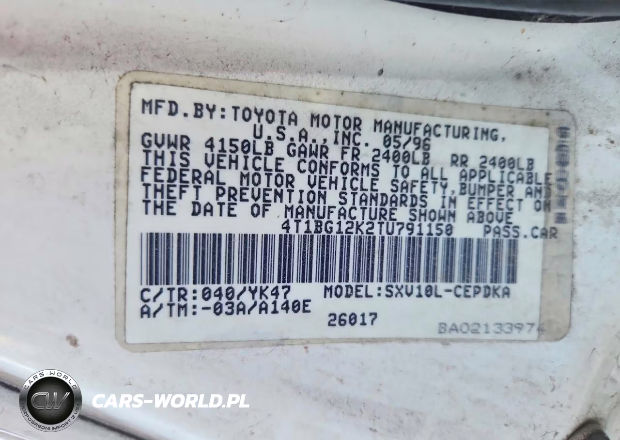 1996 Toyota Camry Dx VIN:4T1BG12K2TU791150 - 14